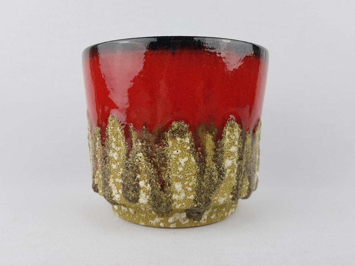 Vintage ES KERAMIK (Emons und Söhne) Overdripped Fat Lava Glaze Planter Cache Flower Pot West German Pottery 1970s