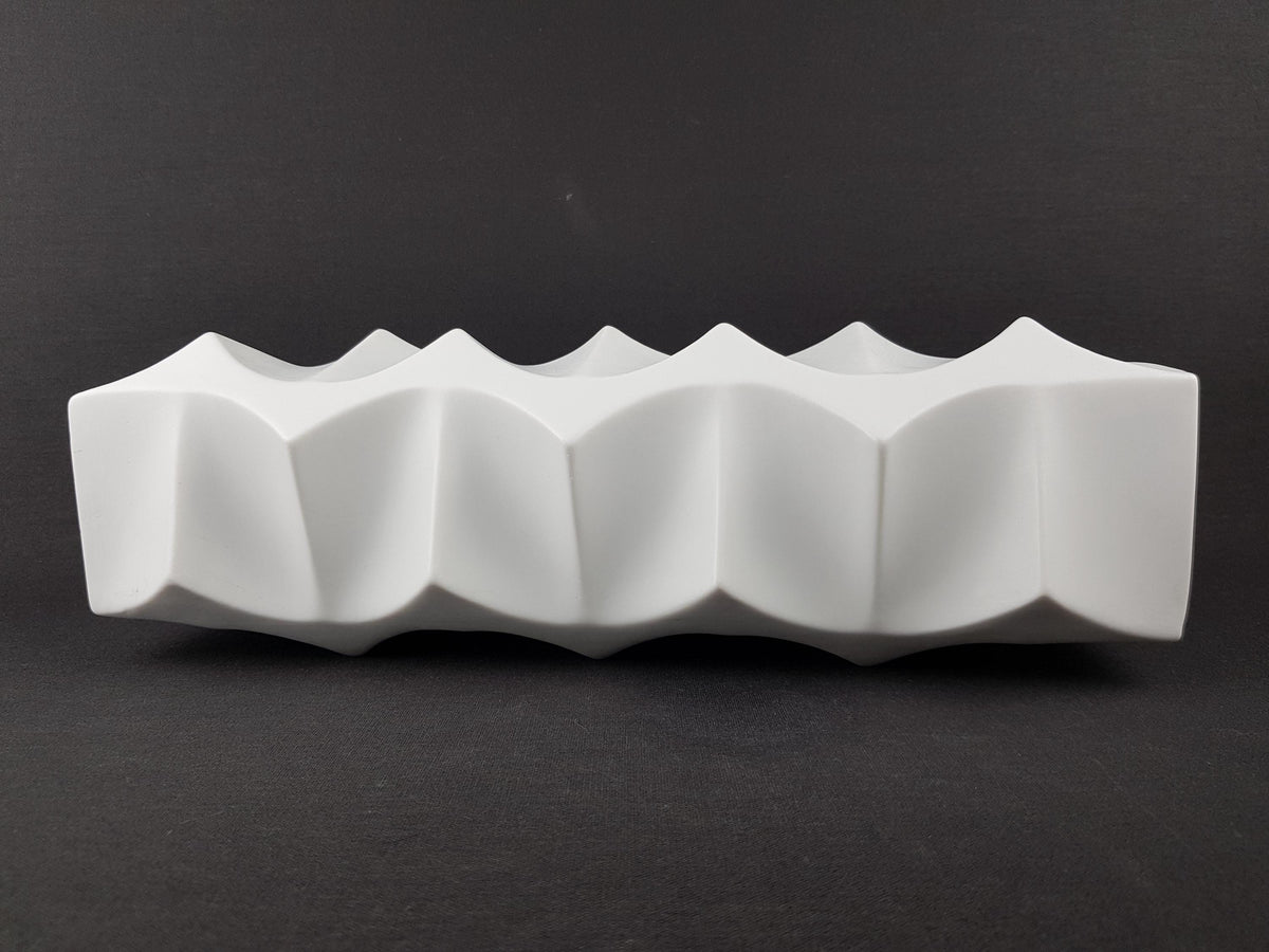 Vintage HUTSCHENREUTHER PORCELAIN Op Art Vase from the "Archais" Series by H.Fuchs 1968