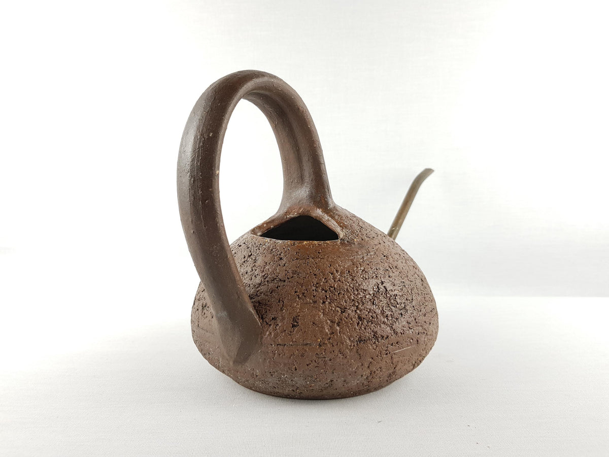 Vintage GERHARD BAUER Studio Pottery Brown Watering Can West Germany 1970s