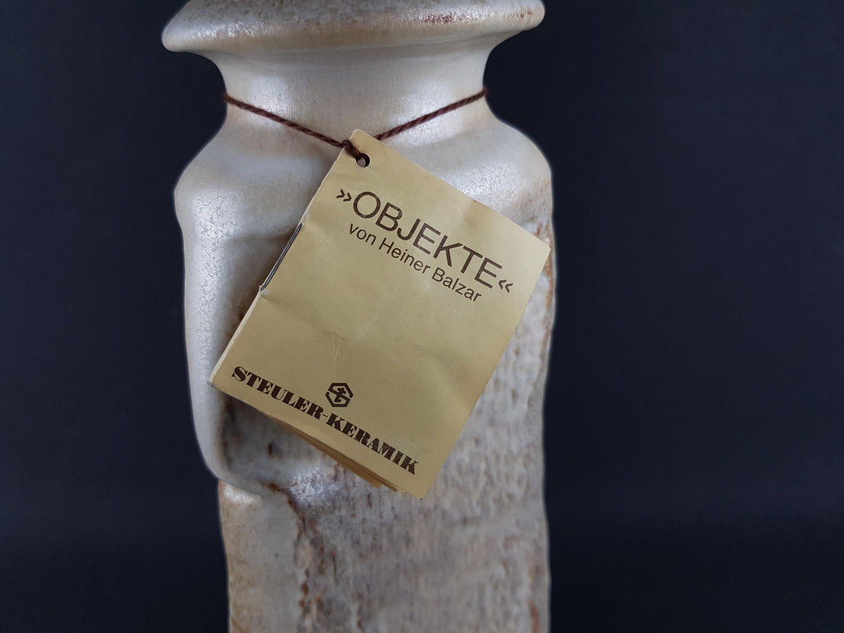 Vintage STEULER KERAMIK Beige Fat Lava Vase by Heiner Balzar Objekte Series 912 West German Pottery 1980s