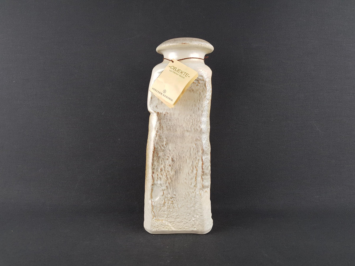 Vintage STEULER KERAMIK Beige Fat Lava Vase by Heiner Balzar Objekte Series 912 West German Pottery 1980s