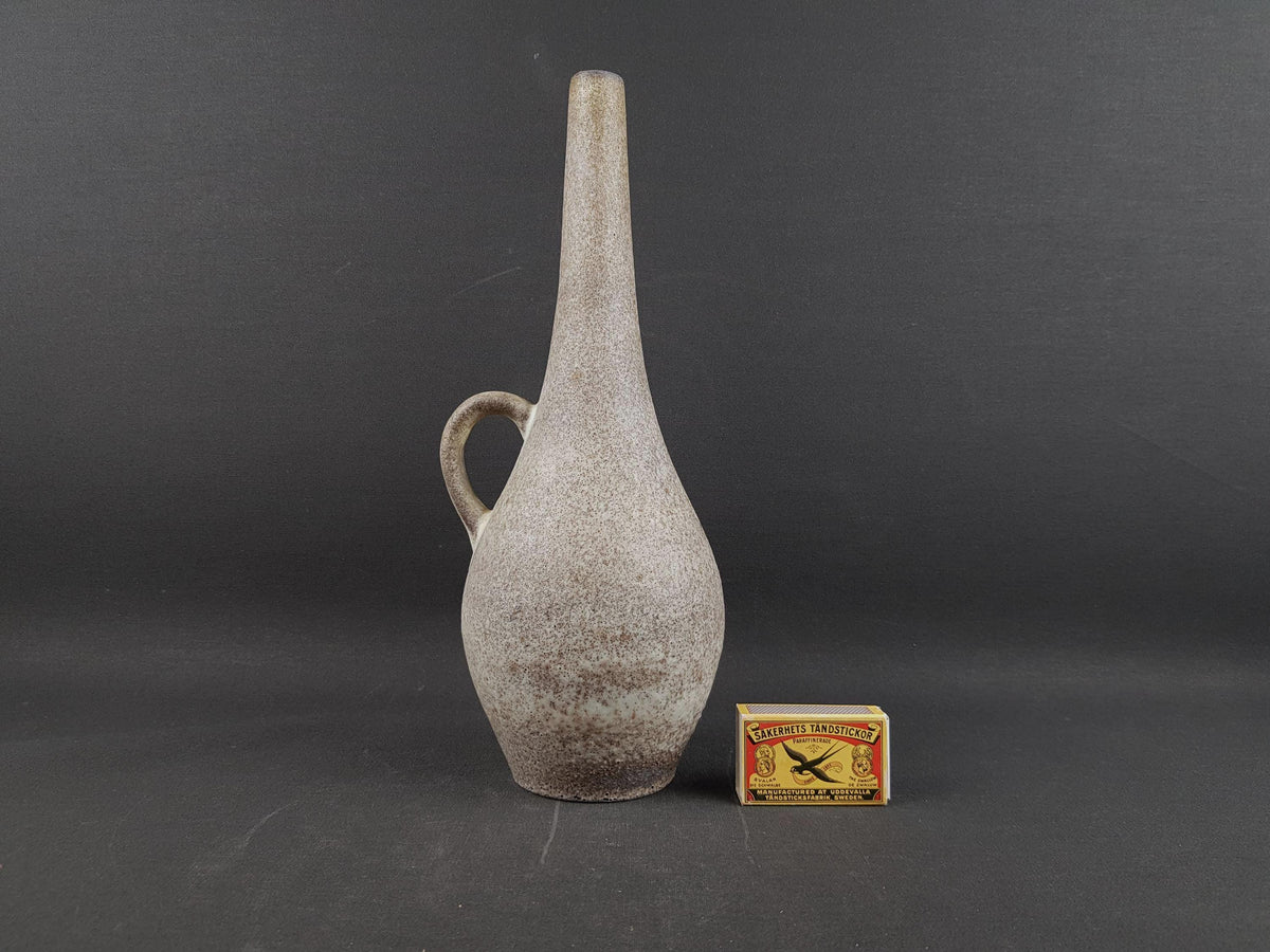 Vintage RUSCHA KERAMIK Gray Handled Vase With Giraffe Decor by Kurt Tschörner 339 West German Pottery 1970s