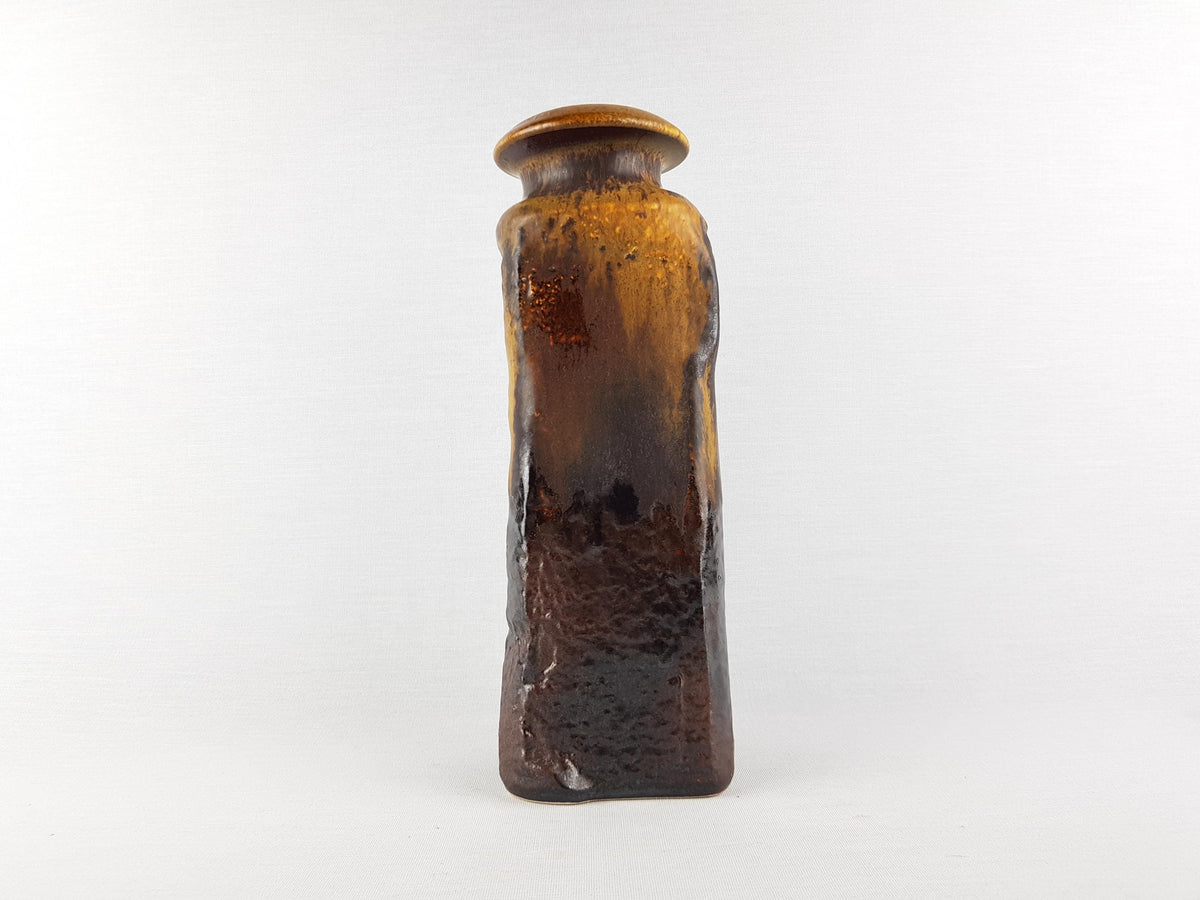 Vintage STEULER KERAMIK Brown Fat Lava Vase by Heiner Balzar Objekte Series 912 West German Pottery 1980s