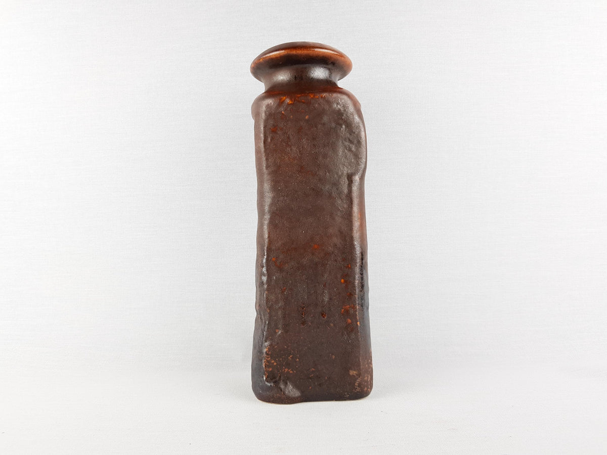 Vintage STEULER KERAMIK Brown Fat Lava Vase by Heiner Balzar Objekte Series 912 West German Pottery 1980s