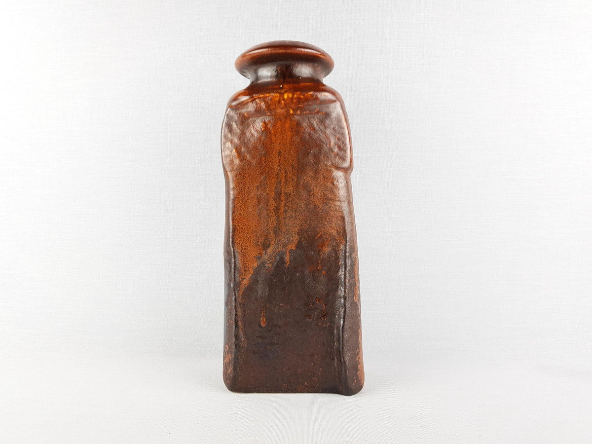 Vintage STEULER KERAMIK Brown Fat Lava Vase by Heiner Balzar Objekte Series 912 West German Pottery 1980s