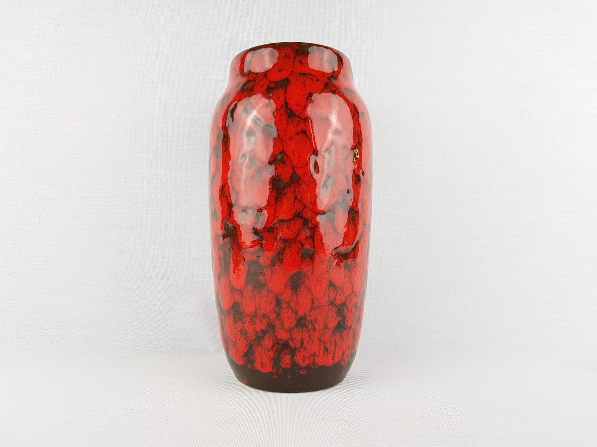 Vintage SCHEURICH KERAMIK Red Mottled Vase 242/22 West German Pottery 1970s