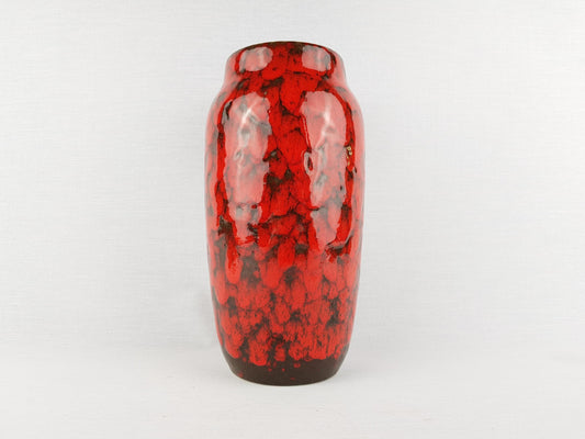 Vintage SCHEURICH KERAMIK Red Mottled Vase 242/22 West German Pottery 1970s