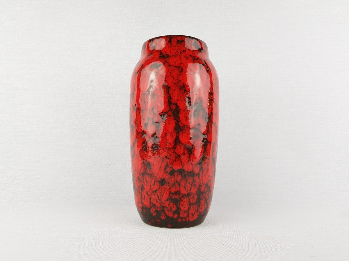 Vintage SCHEURICH KERAMIK Red Mottled Vase 242/22 West German Pottery 1970s