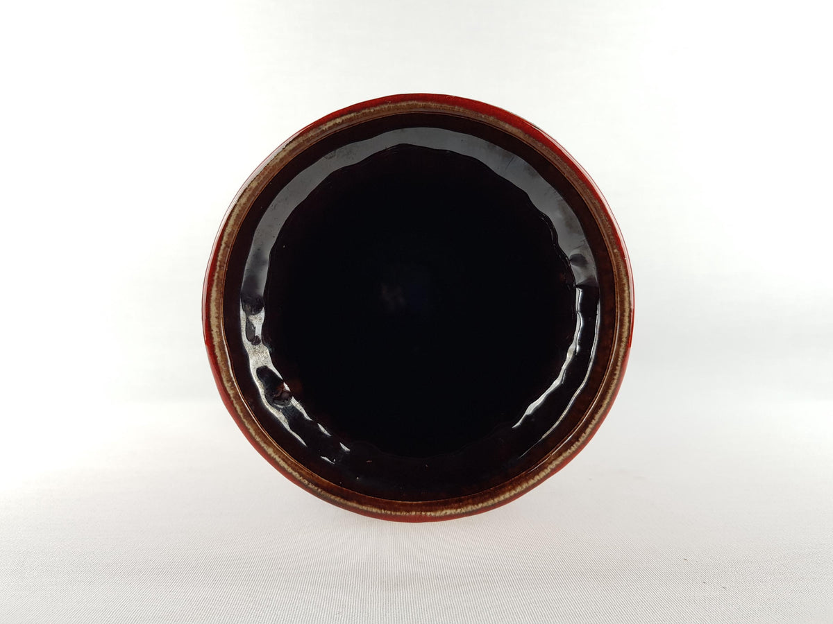 Vintage Bay Keramik Red and Orange Floor Vase 60 40 West German Pottery 1960-70s