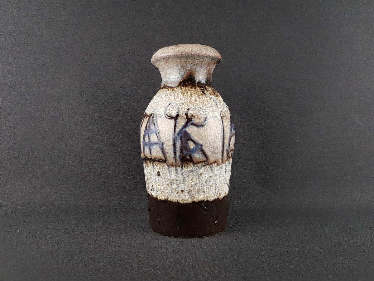 Vintage SCHEURICH KERAMIK Brown and Beige Vase 208/21 West German Pottery 1970s