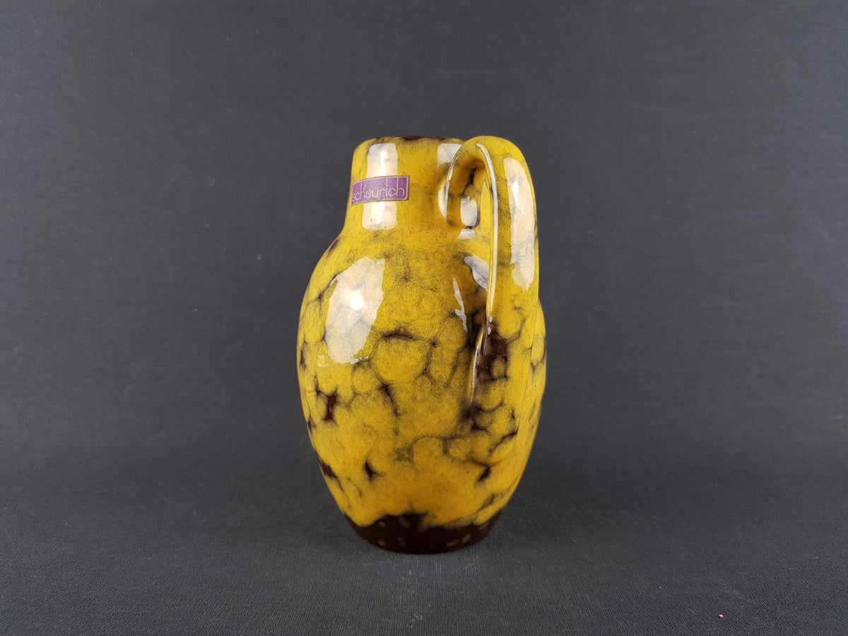 Vintage SCHEURICH KERAMIK Yellow Vase 414-16 West German Pottery 1970s
