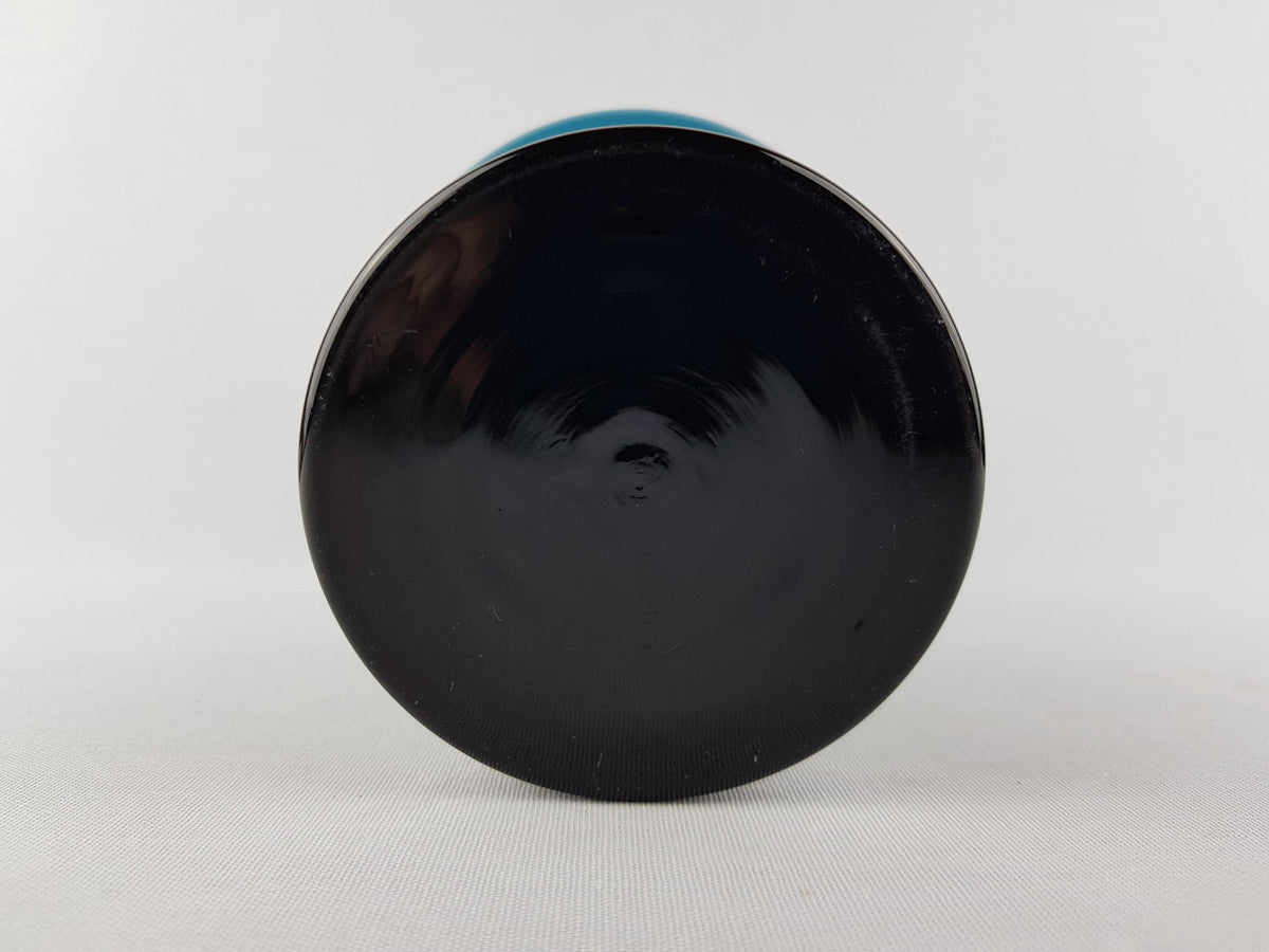 Vintage ASEDA GLASS Blue Vase by Bo Borgstrom From Sweden Scandinavia 1960s
