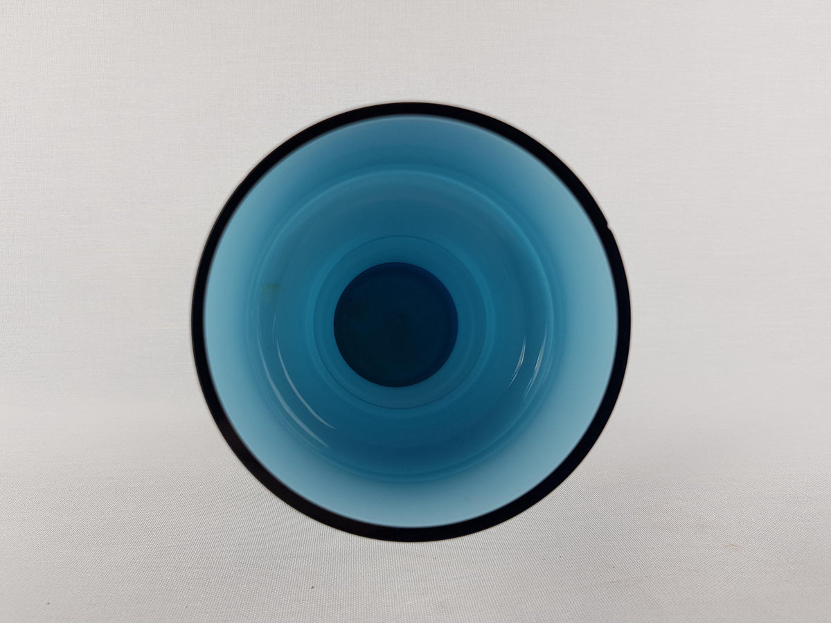 Vintage ASEDA GLASS Blue Vase by Bo Borgstrom From Sweden Scandinavia 1960s