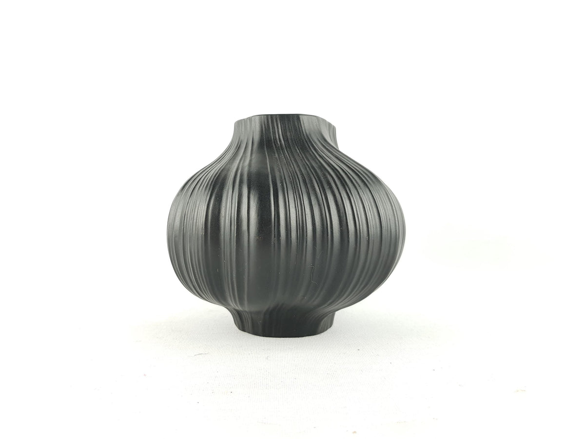 Vintage ROSENTHAL Studio Linie Porcelaine Noire Relief Vase 1970s by Martin Freyer West Germany