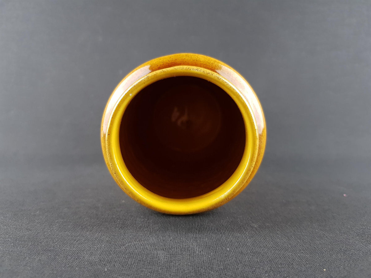 Vintage SCHEURICH KERAMIK Ochre Yellow Vase with Inka Decor 260 22 West German Pottery 1970s