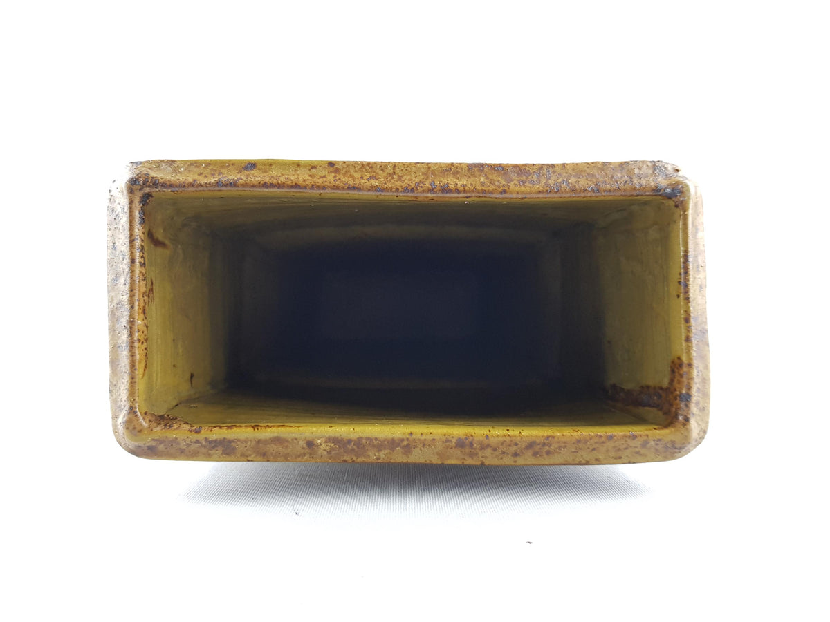 Vintage MICHEL DELMOTTE Brutalist Stoneware Vase French Studio Art Pottery 1973