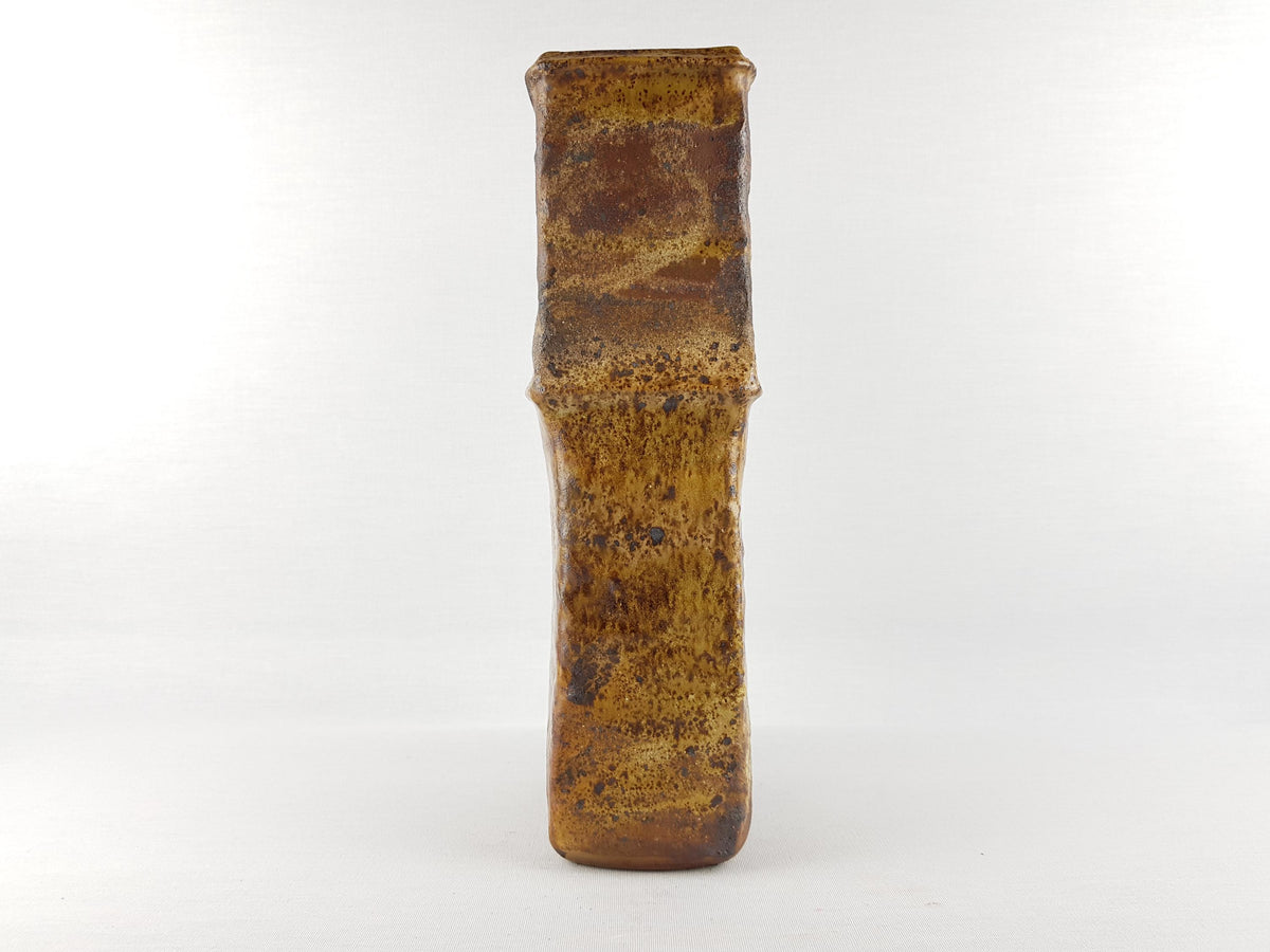 Vintage MICHEL DELMOTTE Brutalist Stoneware Vase French Studio Art Pottery 1973