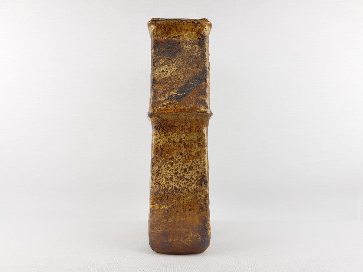 Vintage MICHEL DELMOTTE Brutalist Stoneware Vase French Studio Art Pottery 1973