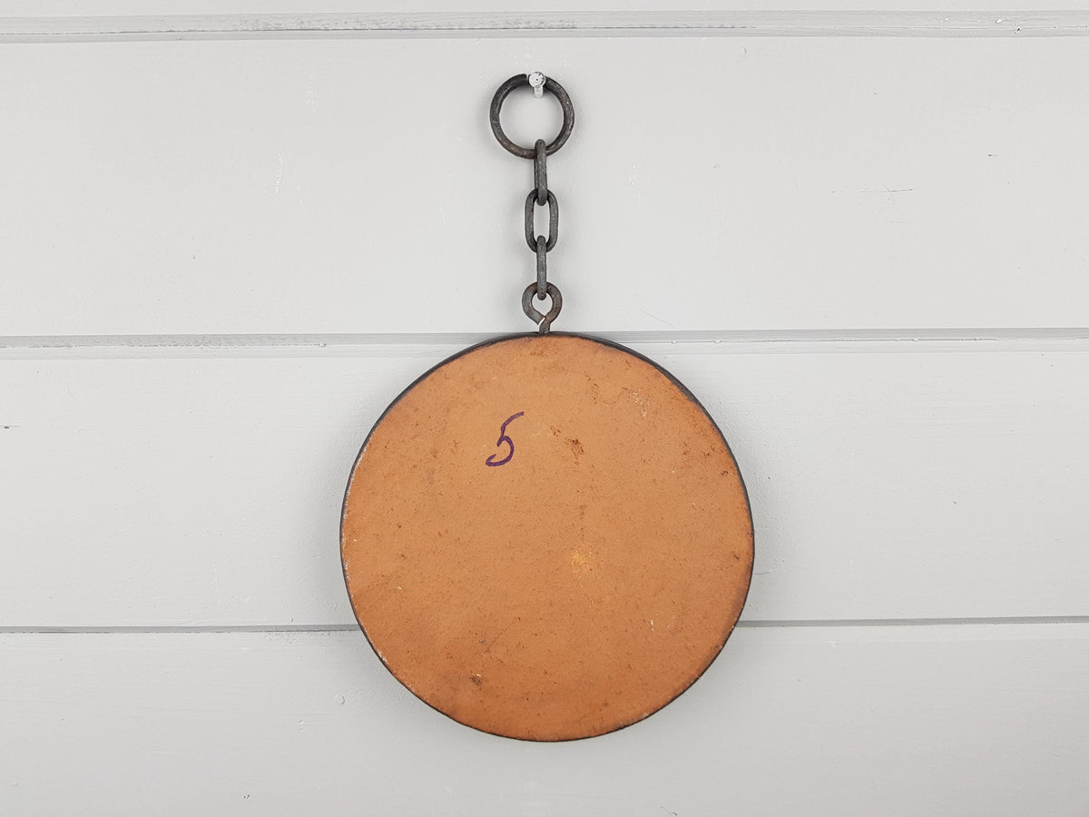 Vintage RUSCHA KERAMIK Flower Wall Plaque with Chain Wall Hanging West Germany 1970s