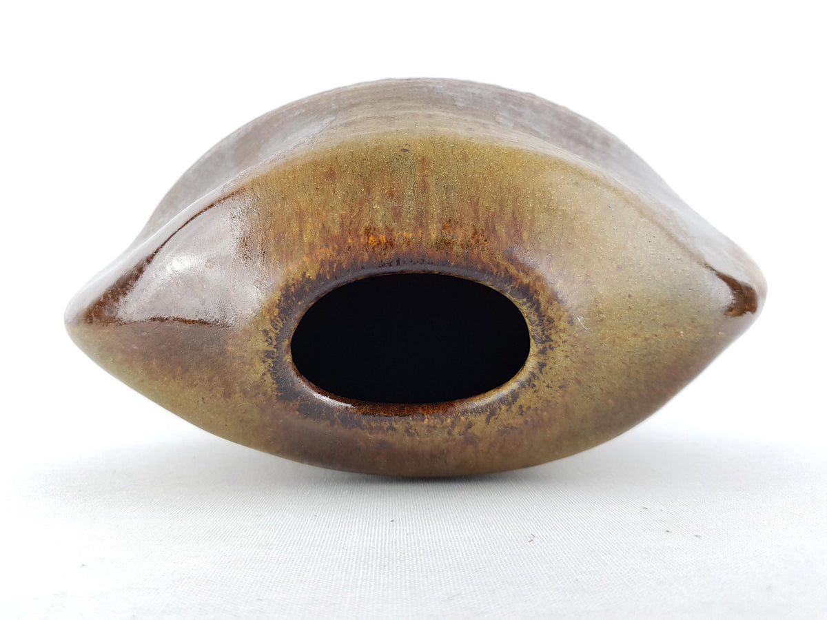 Vintage Brown STEULER KERAMIK Brown Vase 914 by Heiner Balzar Objekte Series 1980s