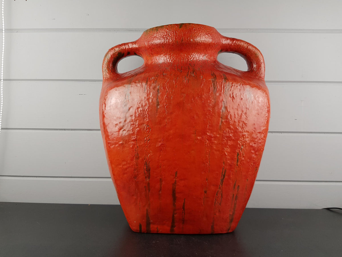 Vintage RUSCHA KERAMIK Floor Vase with VULKANO decor by Kurt Tschorner 67 West German Pottery 1960s