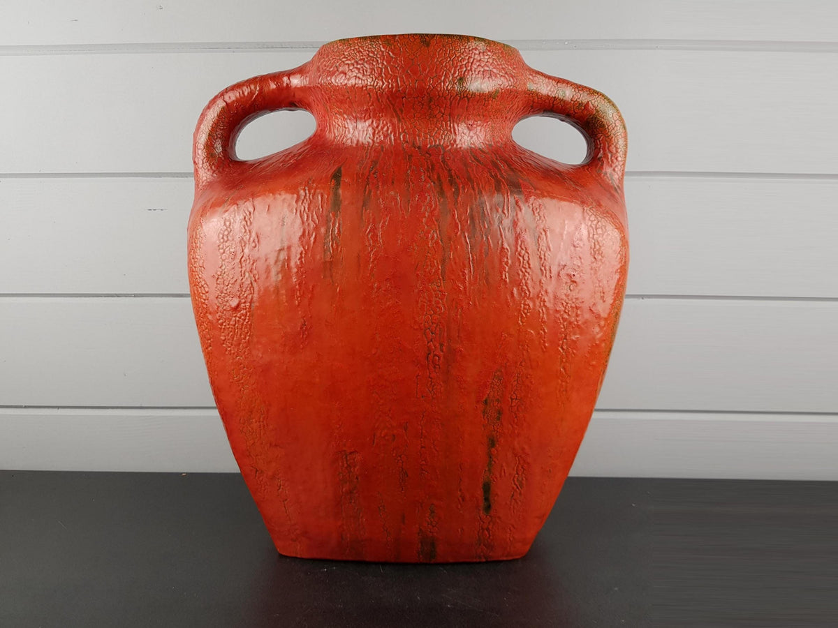 Vintage RUSCHA KERAMIK Floor Vase with VULKANO decor by Kurt Tschorner 67 West German Pottery 1960s