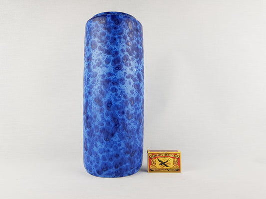Vintage SCHEURICH KERAMIK Blue Mottled Vase 532-28 West German Pottery 1960s