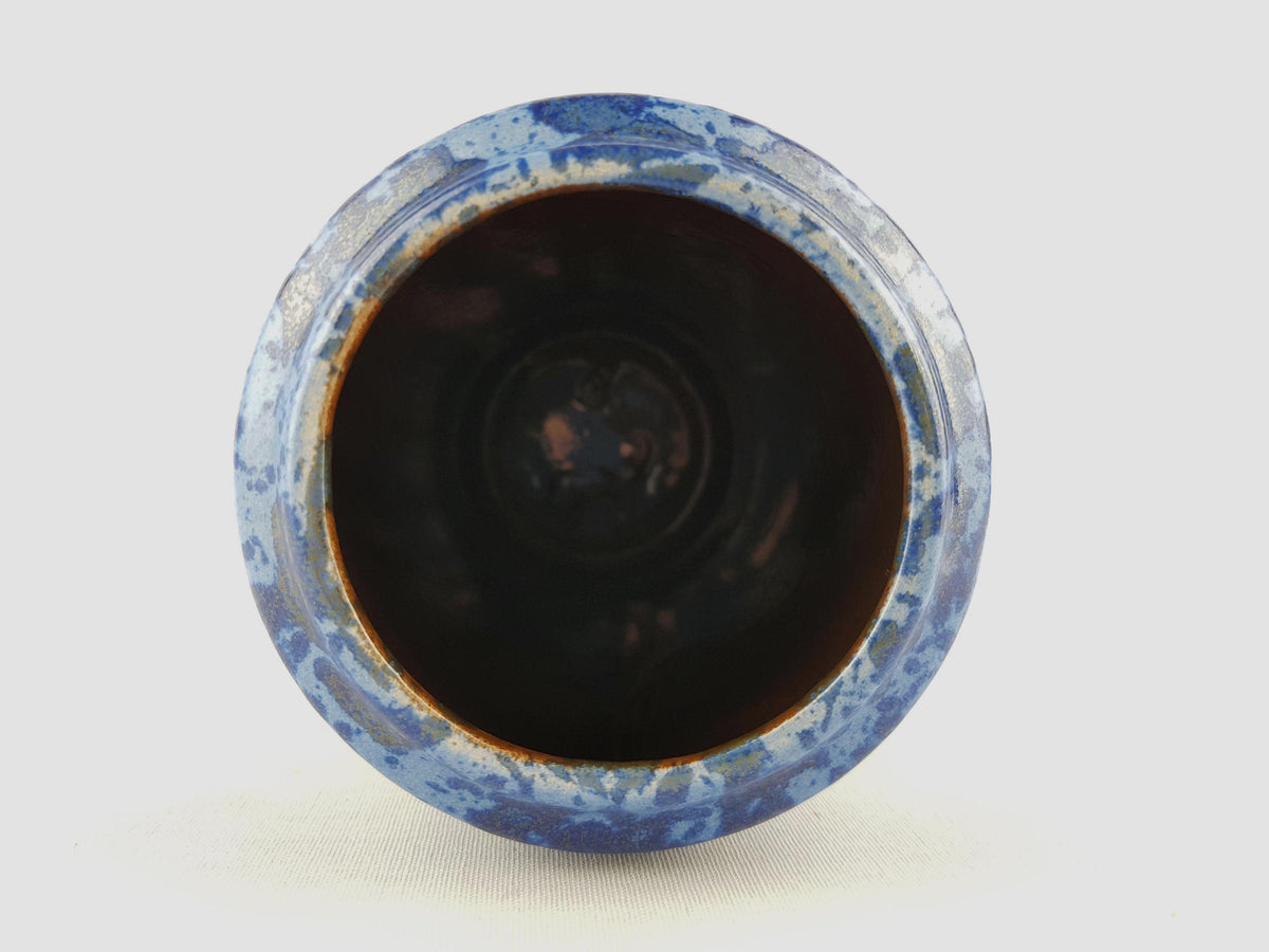 Vintage SCHEURICH KERAMIK Blue Mottled Vase 532-28 West German Pottery 1960s