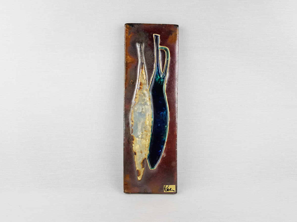 Vintage SCHAFFENACKER ATELIER Studio Art Wall Plate with Bottles Decor by Helmut Schaffenacker West German Pottery 1950s 1960s