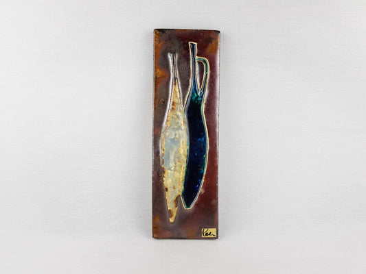 Vintage SCHAFFENACKER ATELIER Studio Art Wall Plate with Bottles Decor by Helmut Schaffenacker West German Pottery 1950s 1960s