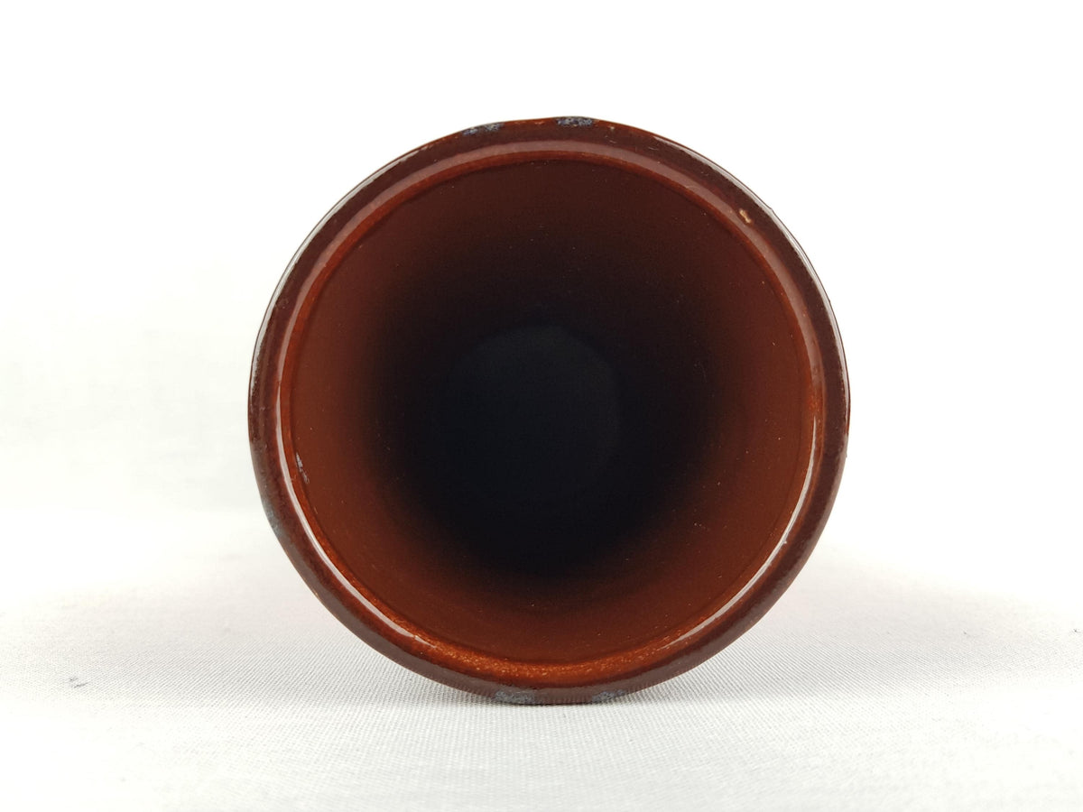 Vintage SCHEURICH KERAMIK Red, Orange and Brown Diabolo Vase 520-28 West German Pottery Fat Lava Era 1970s