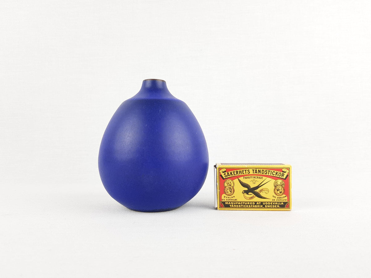 Vintage RUDI STAHL KÜNSTTÖPFEREI Studio Art Pottery Brown Black Blue Vase Art Pottery 1950s
