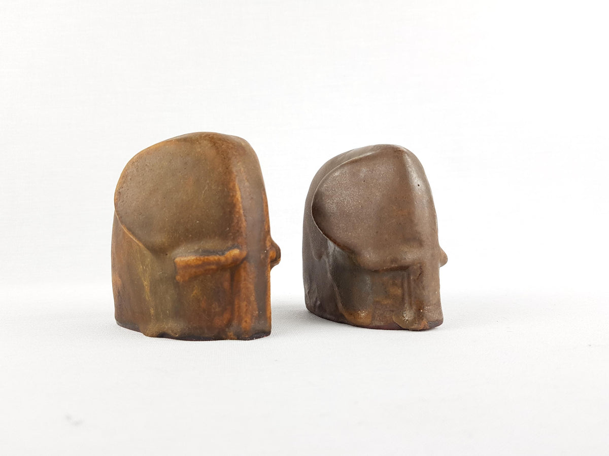 Vintage Elephant Duo Pair SCHAFFENACKER Studio Art Pottery West Germany 60s 70s