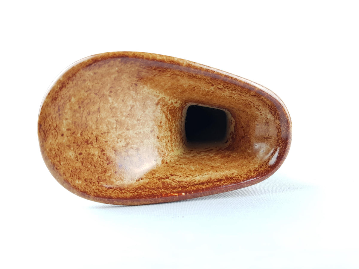 Vintage BERTONCELLO Stylish Vase with 'Screziato Tabacco' glaze 979 Italian Pottery 1970s