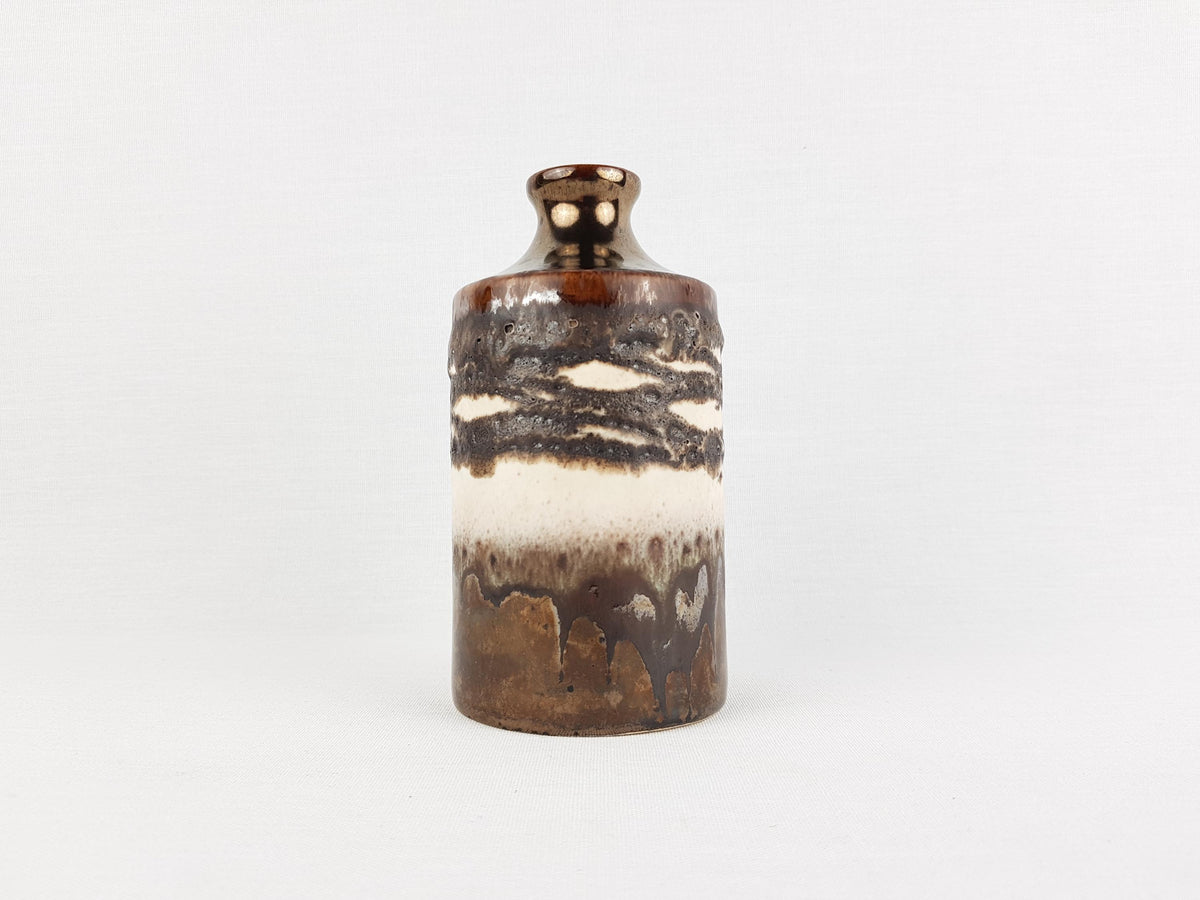 Vintage RUSCHA KERAMIK Metallic Brown and Beige Vase 811-2 West German Pottery Fat Lava Era 1970s