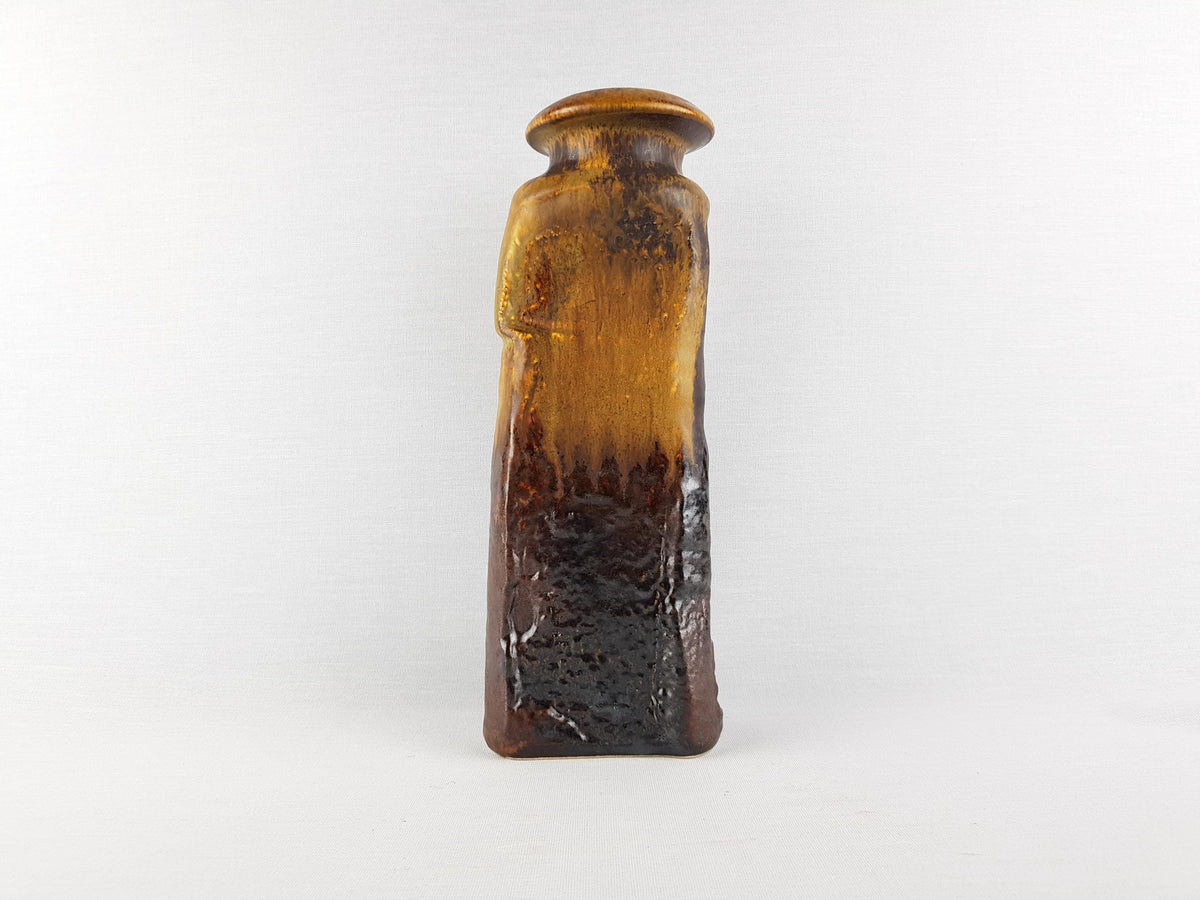 Vintage STEULER KERAMIK Brown Fat Lava Vase by Heiner Balzar Objekte Series 912 West German Pottery 1980s