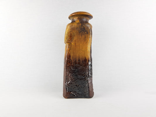 Vintage STEULER KERAMIK Brown Fat Lava Vase by Heiner Balzar Objekte Series 912 West German Pottery 1980s
