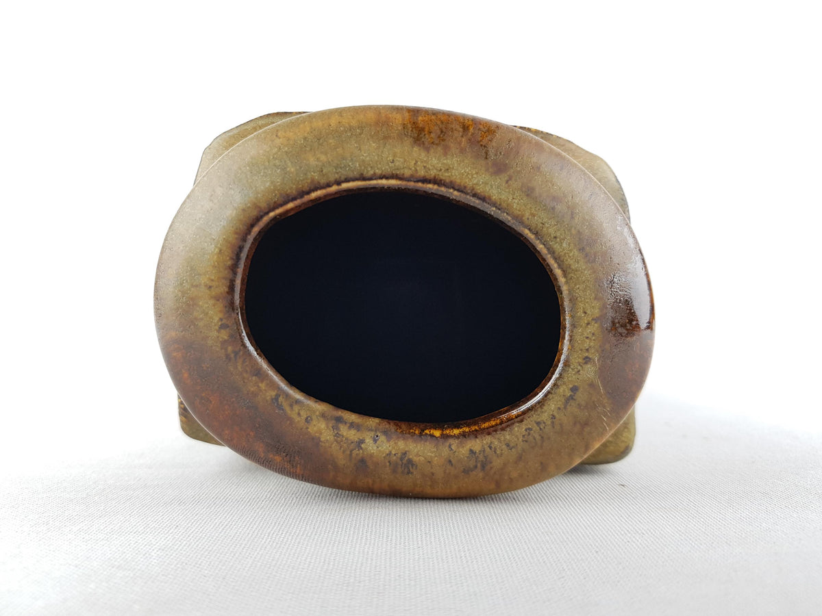 Vintage STEULER KERAMIK Brown Fat Lava Vase by Heiner Balzar Objekte Series 913 West German Pottery 1980s