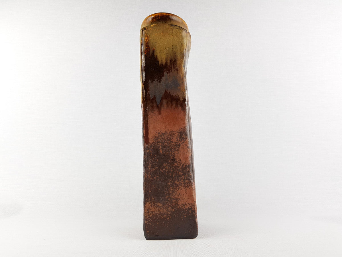 Vintage STEULER KERAMIK Brown Fat Lava Vase by Heiner Balzar Objekte Series 913 West German Pottery 1980s