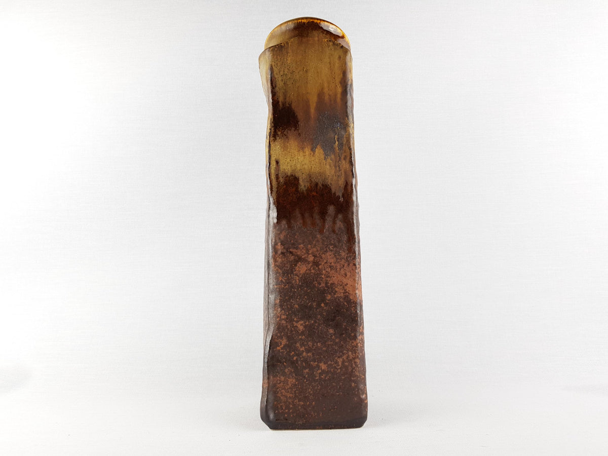 Vintage STEULER KERAMIK Brown Fat Lava Vase by Heiner Balzar Objekte Series 913 West German Pottery 1980s