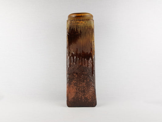 Vintage STEULER KERAMIK Brown Fat Lava Vase by Heiner Balzar Objekte Series 913 West German Pottery 1980s