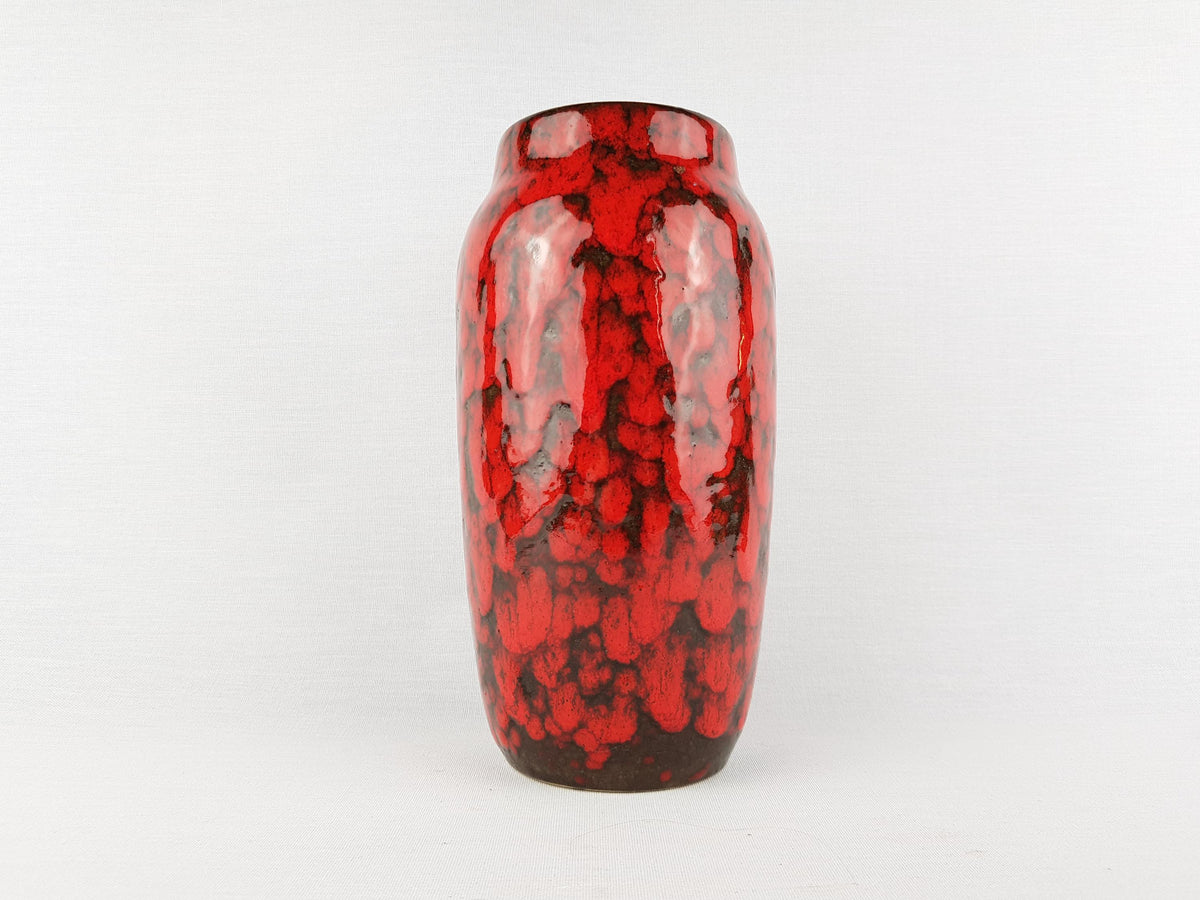 Vintage SCHEURICH KERAMIK Red Mottled Vase 242/22 West German Pottery 1970s
