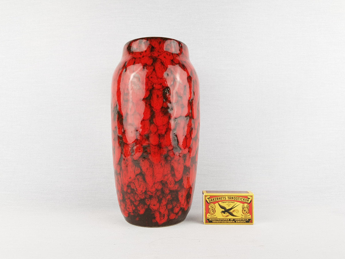 Vintage SCHEURICH KERAMIK Red Mottled Vase 242/22 West German Pottery 1970s