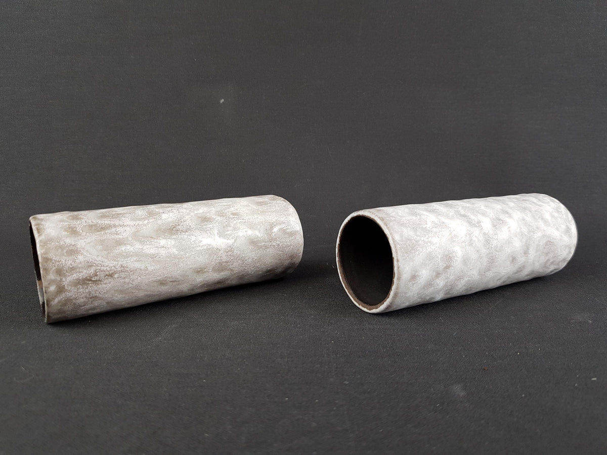 Vintage CERAMANO Set of 2 Grey Vases with Arktis Decor 111/1 West German Pottery 1960s Hanns Welling