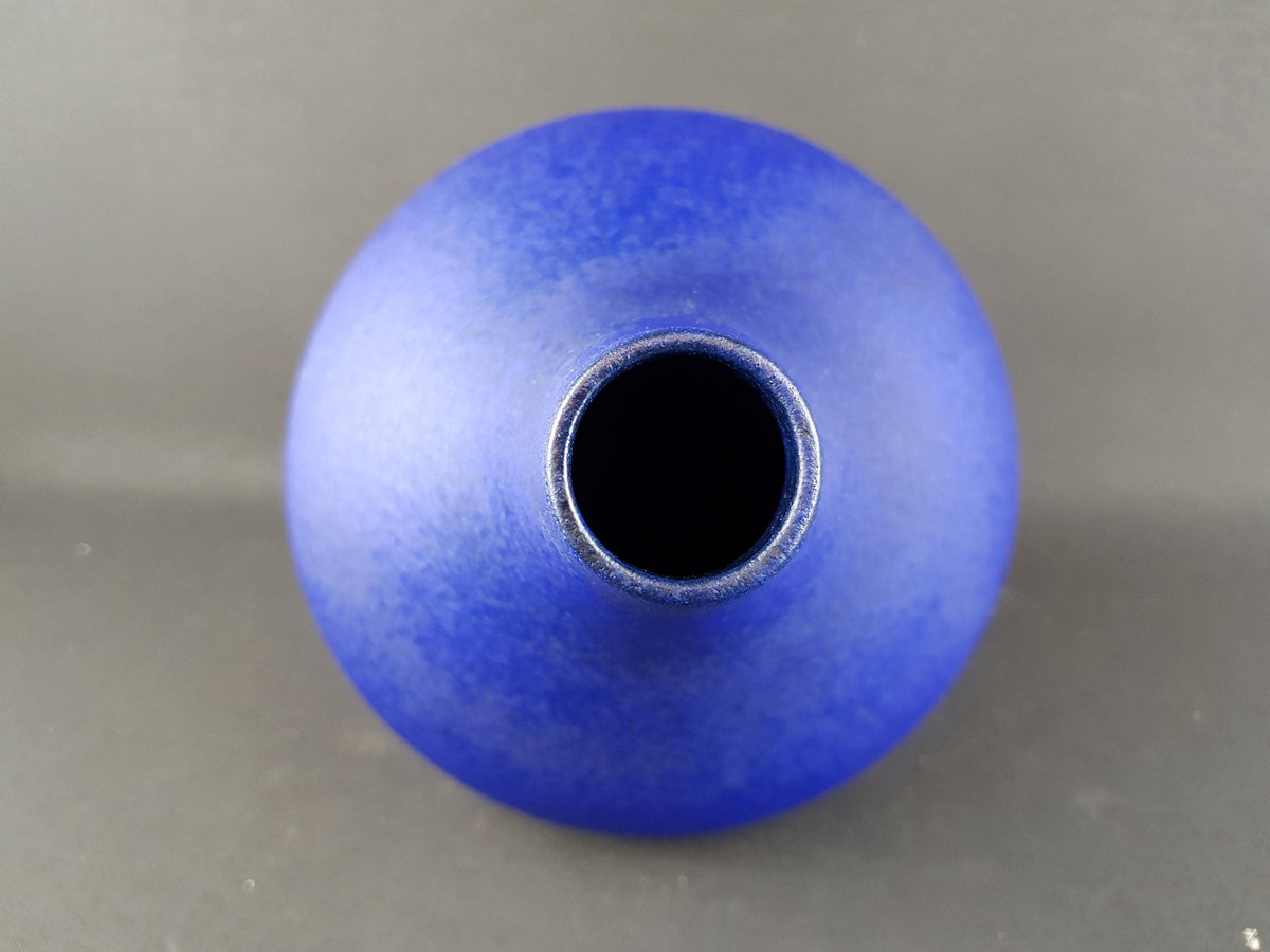 Vintage RUSCHA KERAMIK Matte Blue Vase 822 West German Pottery 1960s