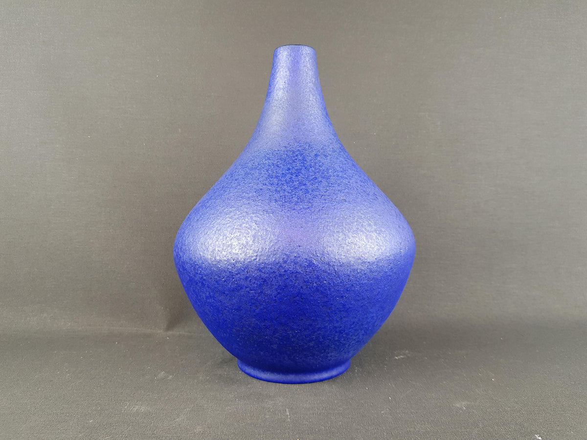 Vintage RUSCHA KERAMIK Matte Blue Vase 822 West German Pottery 1960s