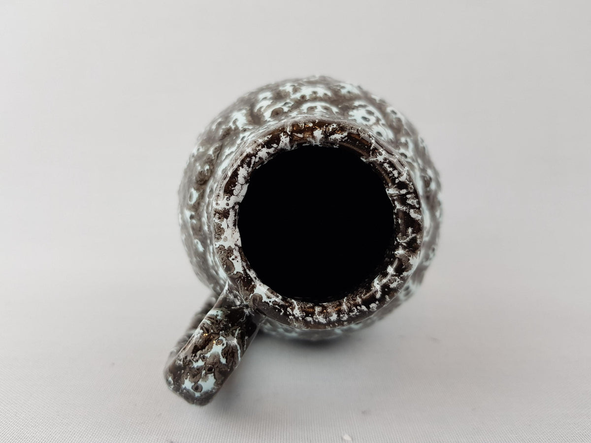 Vintage SCHEURICH KERAMIK Black and White Fat Lava Vase 414-16 West German Pottery 1960s