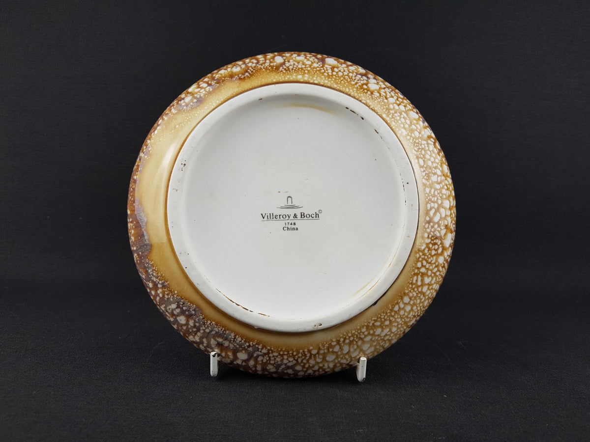 Vintage VILLEROY and BOCH Vase Brown and White Speckled pattern China 1748 West Germany 1970s