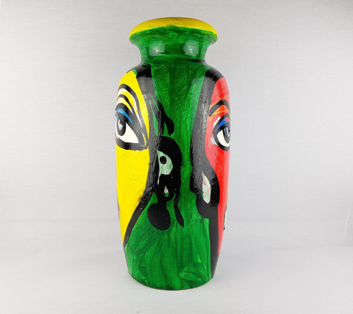 Vintage PETER ROBERT KEIL Hand Painted Scheurich Vase Surrealistic Abstract Art Berlin 1983