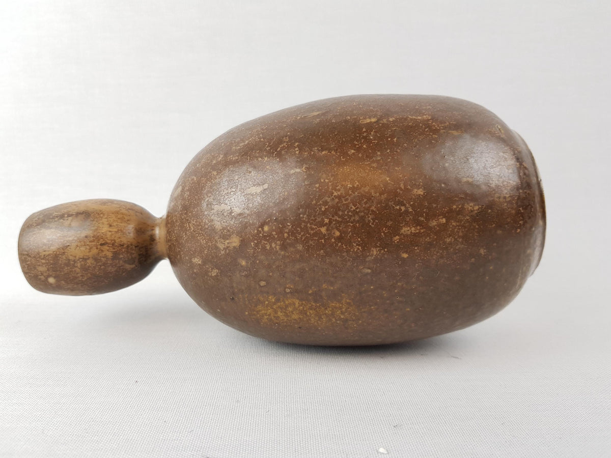 Vintage STUDIO ART POTTERY Brown Sculptural Vase Scandinavian Design 1970s